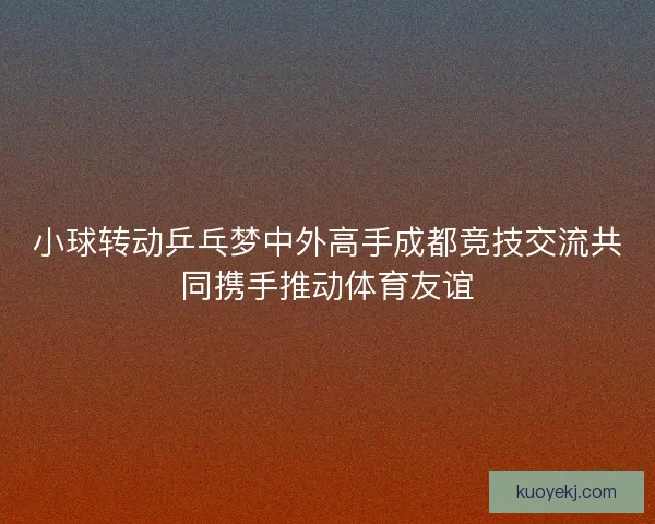 小球转动乒乓梦中外高手成都竞技交流共同携手推动体育友谊
